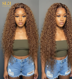 Human Hair Honey Blonde 13x6 Lace Front Deep Wave 13x6 Hd Wig Brazilian