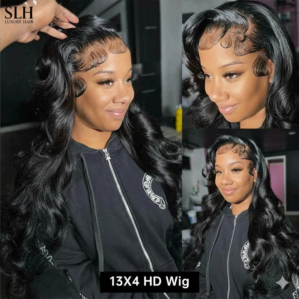 Body Wave Transparent Lace Frontal Wig 100% Human Hair
